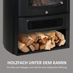 Electric Fireplace, Realistic Flame Effect, Thermostat, Black