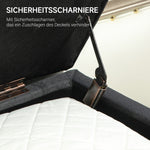Upholstered Bench with Storage, Linen-Look Bed Bench, Dark Grey