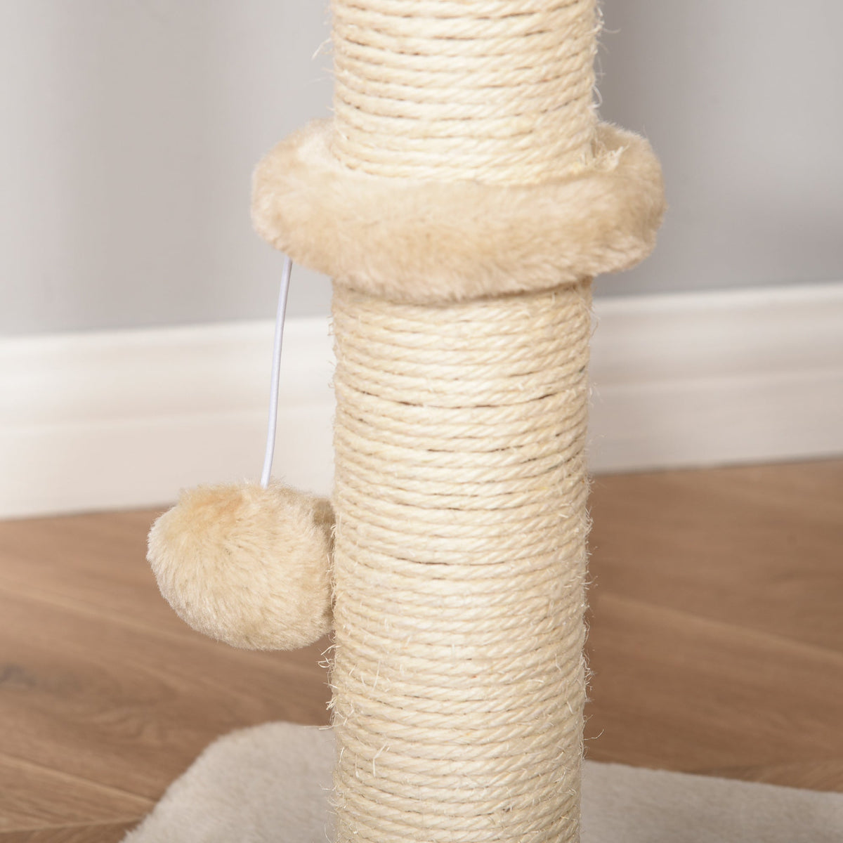 Cat Tree, Cat Cave 100H cm, Sisal Beige
