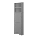 Bathroom Cabinet, Corner with Adjustable Shelf & Storage, Light Grey
