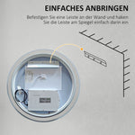 kleankin Bathroom Mirror, LED Illuminated Touch, Aluminum Frame