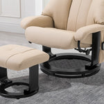Recliner Chair, Ergonomic Massage with Stool, Beige