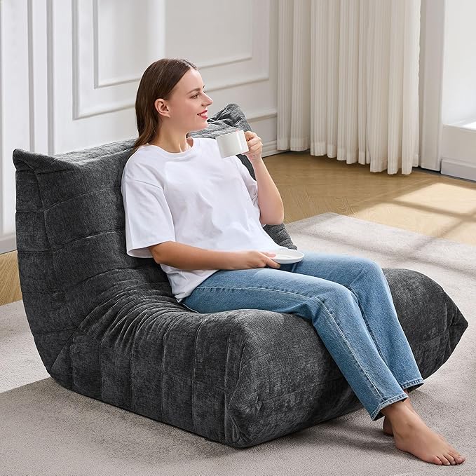 MMC-SHENHUI Bean Bag Chair Ergonomic 5-Point Support Suede