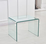 Tempered Glass Side Table, Transparent End Table and Sofa Table, Clear Bent Glass