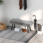 Upholstered Bench - Velvet Look, X-Pattern, 100x36x45 cm - Grey