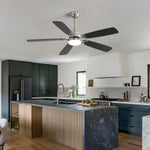 Classic Ceiling Fan, 52-inch LED Light, 6 Speed, 5 Blades, Remote Control, DC Motor