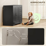 Sideboard Chest Modern Style 4 Drawers 1 Cabinet - Black