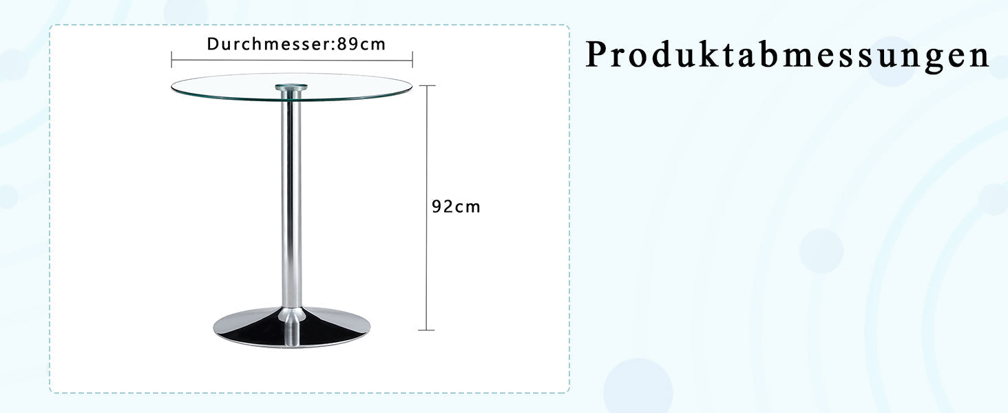 Modern Glass Beam Table Minimalist Ø89cm 92cm High