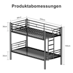 Children's Bunk Bed 90x200cm Convertible to 2 Beds, Black
