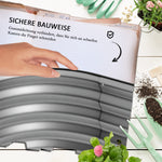 Raised Metal Planter Box 195x62x30cm Open Bottom DIY Flower Box, Silver