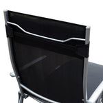 Folding Sun Lounger, Cushion, Beach & Terrace, Metal & Fabric Black