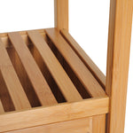 Bathroom Cabinet, 3 Open Compartments, Toilet Storage, Bamboo