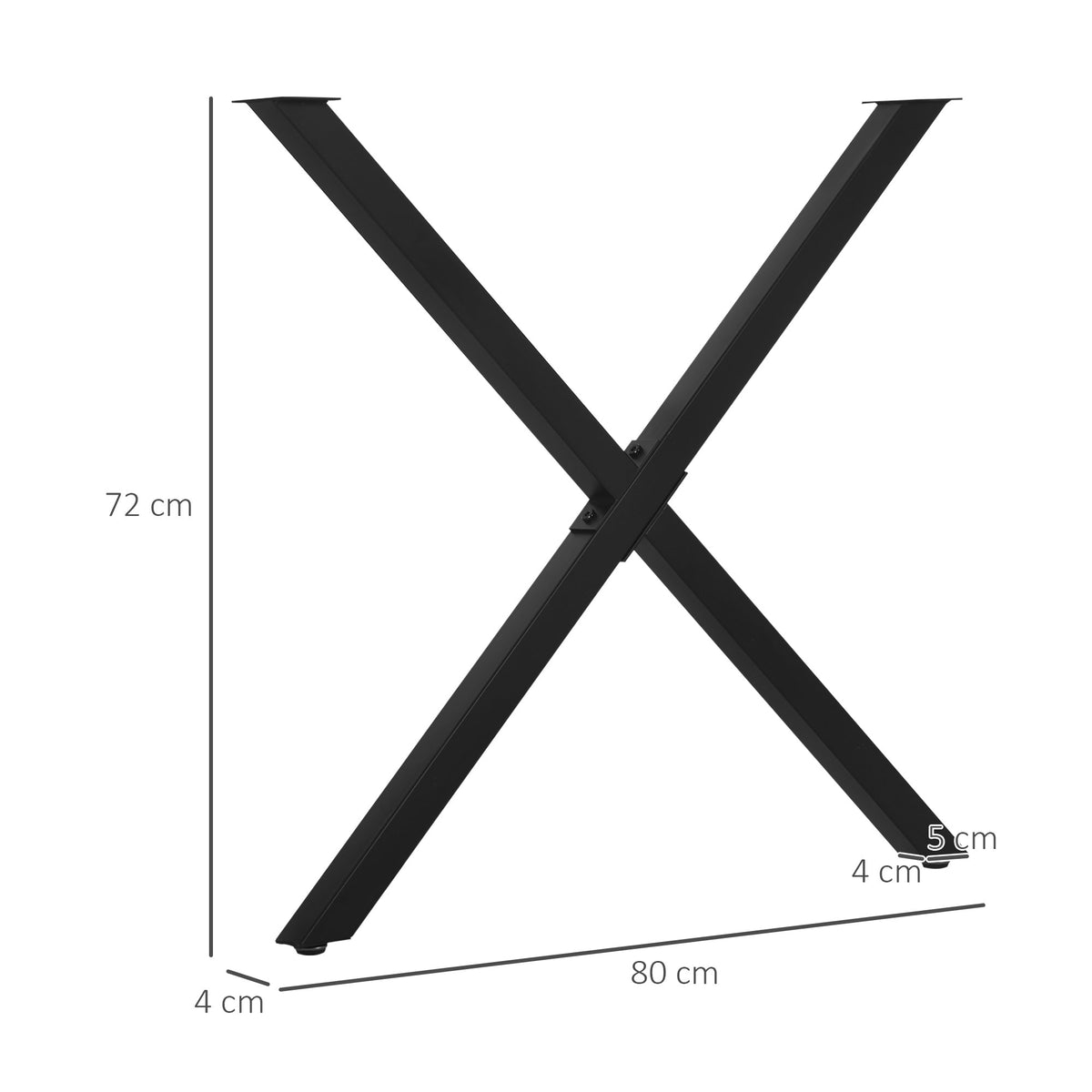 Table Legs X-Shape for Dining Desk Coffee Table Steel Black