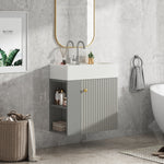 Bathroom Furniture Washbasin with Vanity Unit 55cm, Hanging, Light Grey