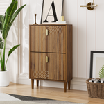 Shoe Cabinet 60cm Wide 2 Fold-Down Drawers Freestanding