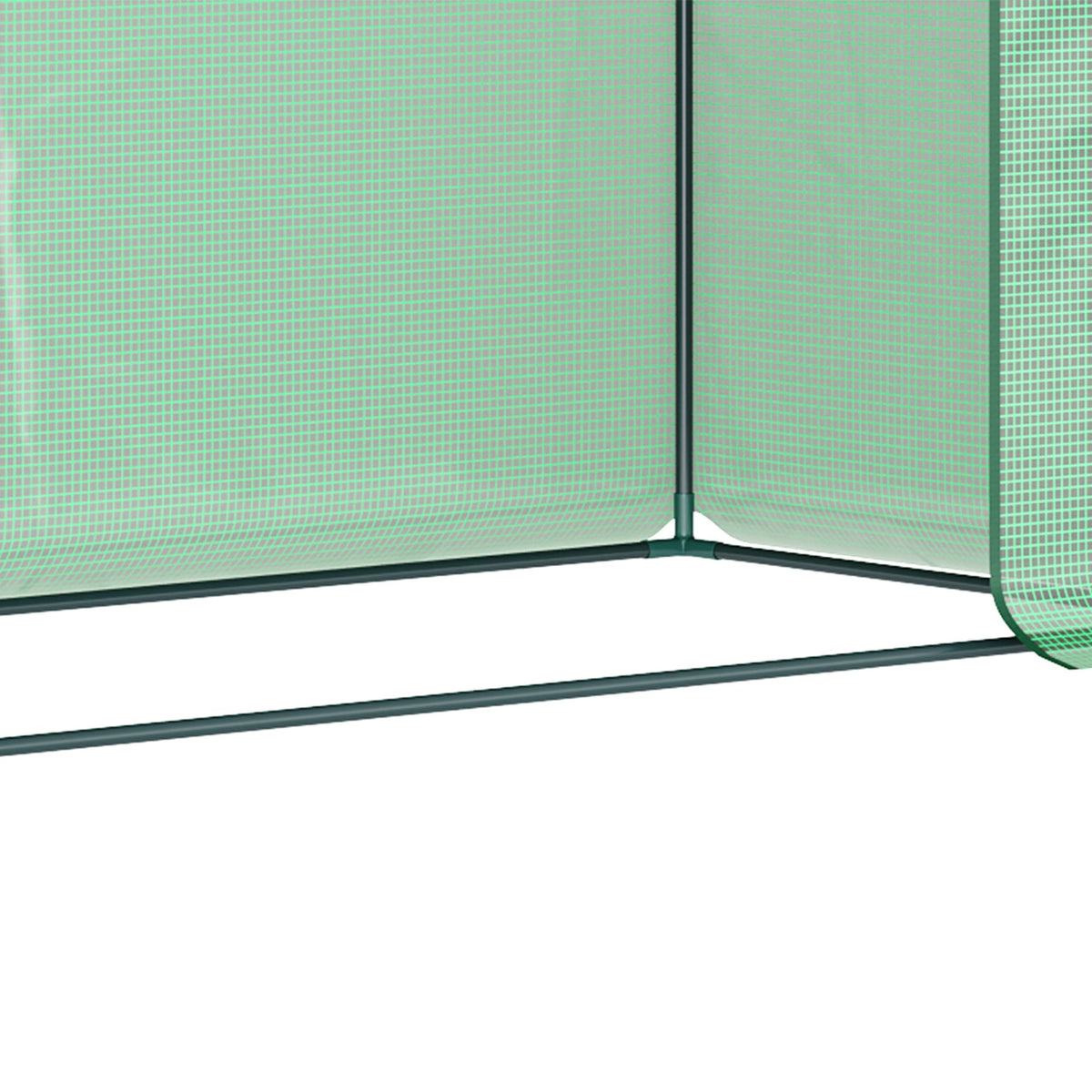 Outsunny Greenhouse with Roll-Up Door and Side Window, 200 x 76 x 168 cm, Green PE Mesh Film