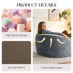 Curved High-Back Bean Bag Chair Full-Body Contour Support