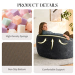 Bean Bag Chair Curved High-Back Full-Body Contour Support