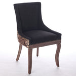 Ultra Side Dining Chair, Set of 2, Thick Fabric, Solid Wood Legs, Leopard Print Fabric