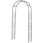Archway Trellis Planting Arch Garden Roof 114x30x230cm for Climbing Plants, Metal Black