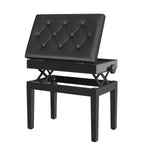 Piano Bench with Storage, Height Adjustment, Wood