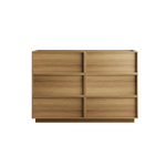 Chest of Drawers with Six Drawers and Modern Storage, 127 x 48 x 80 cm, Oak Color