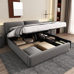 Upholstered Bed 180x200 with Hydraulic Storage, Grey Velvet