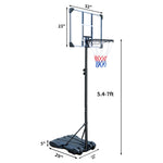 Portable Basketball Hoop, Adjustable Height, Indoor/Outdoor, with Wheels