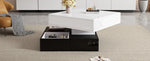 Coffee Table, 360° Rotating Top, 3 Drawers, Liftable, White & Black