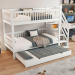 Bunk Bed Trundle Ladder Safety Rails 90x200/190cm, Pine+MDF White