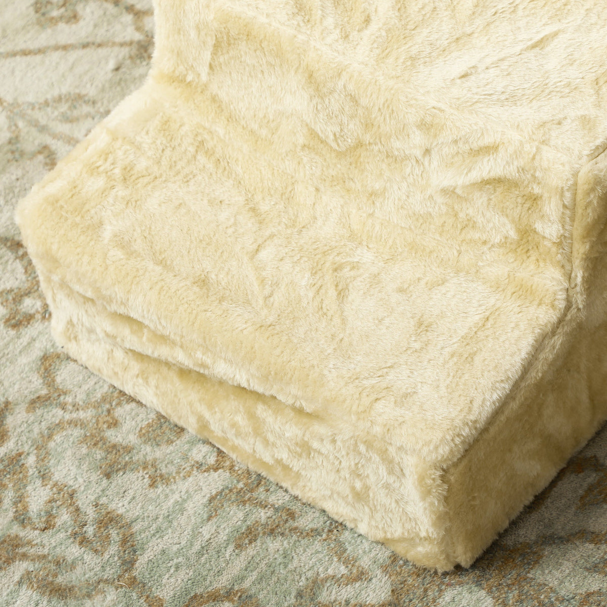 Dog Stairs, 3-Step 35 cm, Plush Look, Beige