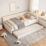 Daybed 90x200cm Rollaway Bed Minimalist Style - Beige