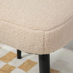 Footstool Square Stool Dressing Stool Steel Legs Cashmere Look Beige