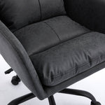 Office Chair with Height Adjustable Black Base, Black PU Faux Leather