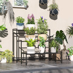 3-Tier Plant Stand, Metal, 66cm High, Black