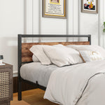 Bed Frame 140x200 cm with Slatted Base & Storage, Metal & Wood