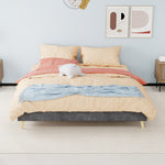 Modern Minimalist Bed Frame 160x200cm with Mattress Gray Dutch Velvet