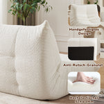 Chenille Togo Sofa with Footrest, Floor Lounge Chair with Memory Foam, Chenille Fabric