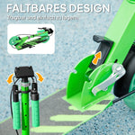 Children's Scooter with Double Brakes and Foldable Metal Frame, Green