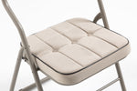 Padded Folding Chairs 2 Pack, Portable and Assembled with Cushion, Khaki