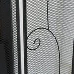 Fireplace Grate, 3-Panel Foldable Spark Guard, Metal Black