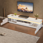 TV Stand 175cm 2 L-Shaped Cabinets LED High-Gloss