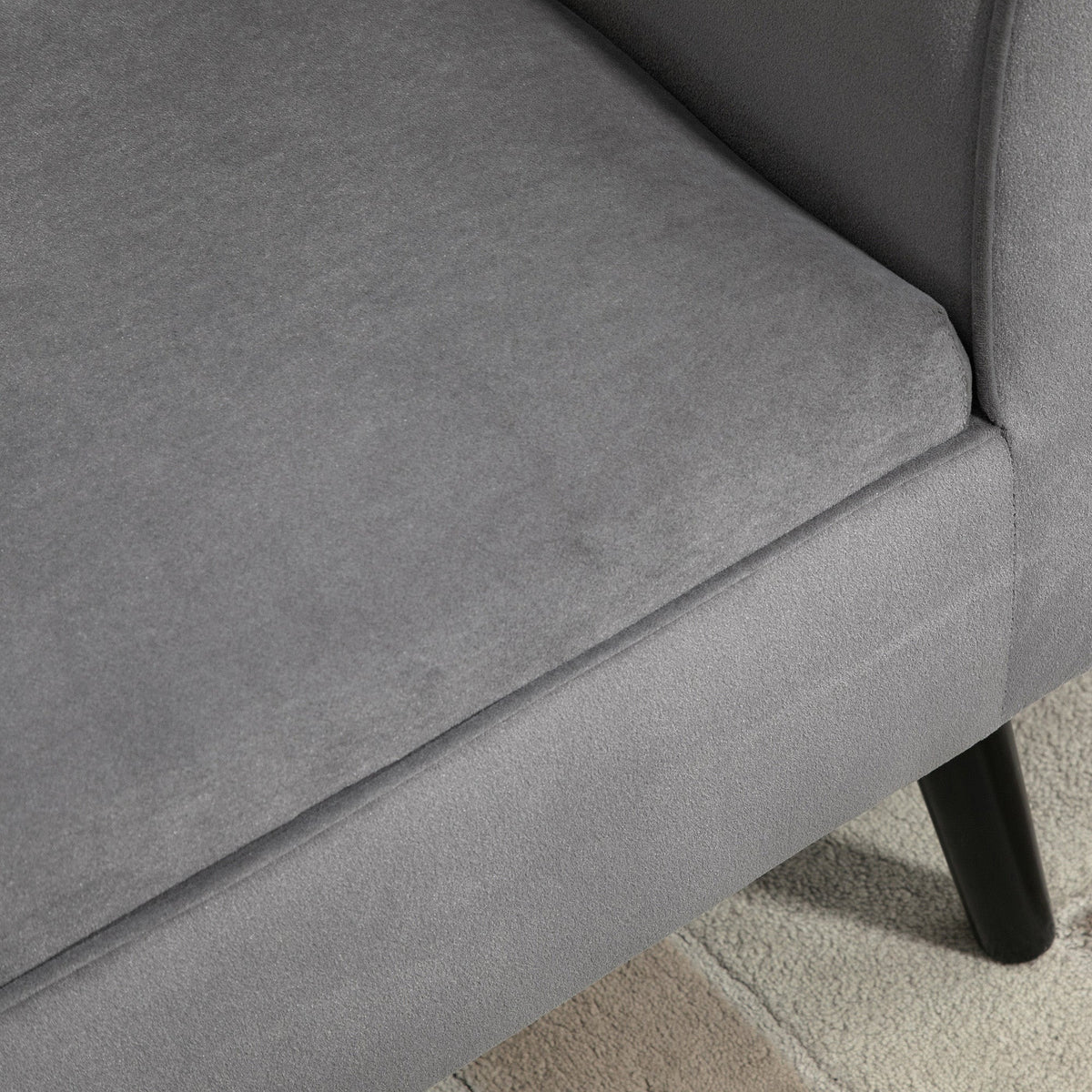 Storage Bench, Modern with Armrests, Velvet Polyester