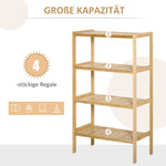 Beach Shelf 4-Tier Bookshelf Bamboo Natural Finish