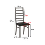Dining Table Set for 4, Tulip Table with 4 Chairs, Black Table and Gray Chairs