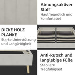 Modern Minimalist Bed Frame, Low-Profile 160x200 cm, Beige Dutch Velvet