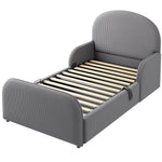 Children's Upholstered Bed 90x200 Hydraulic Storage, Grey Velvet