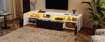 High-Gloss TV Stand 180cm LED 2 Drawers 2 Cabinets For 80 Inch TV - White/Black