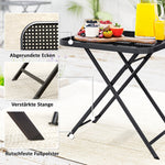 Folding Garden Table 70 x 70 cm, Weatherproof Steel, Black