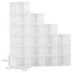 Modular Shoe Storage Boxes, 18-pack, Transparent Doors